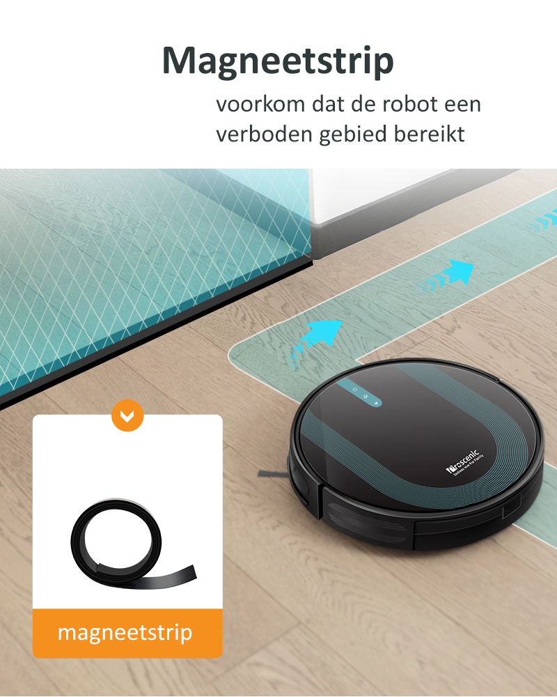 proscenic 850T zwart robotstofzuiger magneetstrip proscenic 850T zwart robotstofzuiger magneetstrip