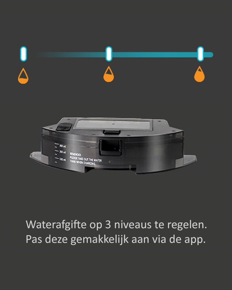 proscenic 850T zwart robotstofzuiger waterafgifte proscenic 850T zwart robotstofzuiger waterafgifte